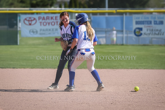 Mariah Montee was running from first to second and LCHS 2B Rummo