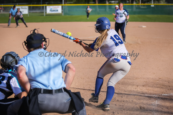 Mariah Montee at the plate - foul ball